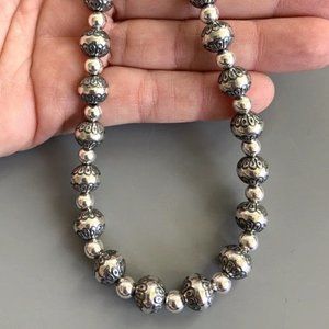 CAROLYN POLLACK American West Sterling 17-20" 10mm Native Pearl Beaded Necklace